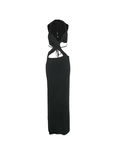 Pre-owned Iam Clothing Cut-out Maxi Dress In Black