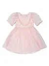 Iame Floral-appliqué Tulle Dress In Pink