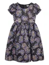 Iame Girls Black Jacquard Floral Dress In Black