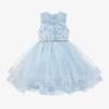 IAME IAME GIRLS BLUE FLORAL TULLE DRESS