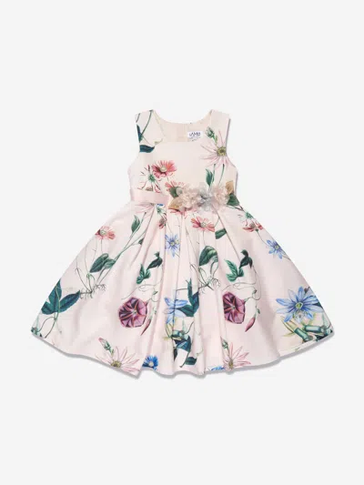 Iame Kids' Bow-detail Floral-print Dress In Pink