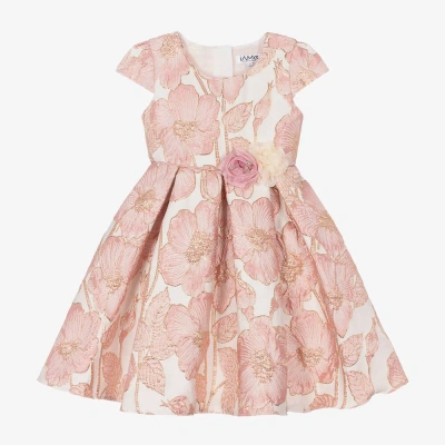 Iame Kids'  Girls Pink Floral Brocade Dress