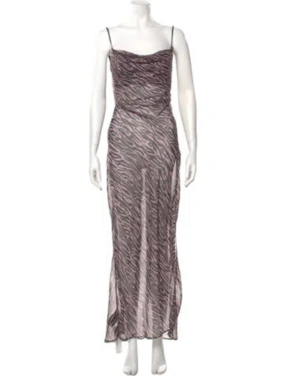 Pre-owned I.am.gia Animal Print Long Dress In Pink