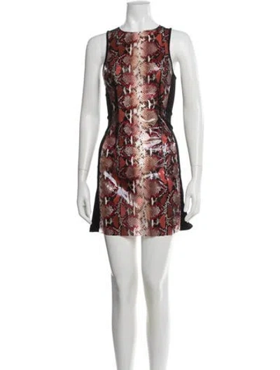 Pre-owned I.am.gia Animal Print Mini Dress In Red