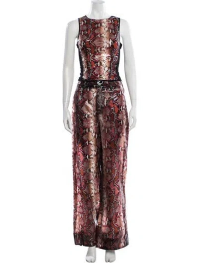 Pre-owned I.am.gia Animal Print Pantsuit In Red