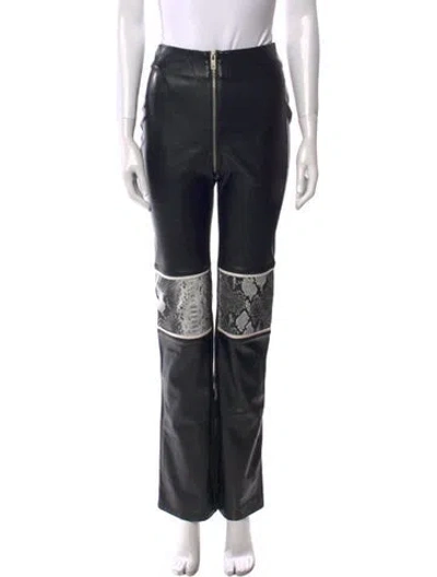 Pre-owned I.am.gia Animal Print Straight Leg Pants In Black