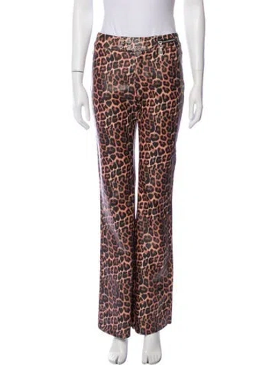 Pre-owned I.am.gia Animal Print Wide Leg Pants In Brown
