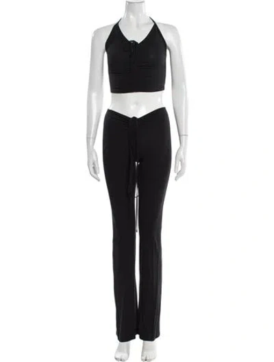 Pre-owned I.am.gia Bamboo Cutout Accent Pant Set In Black