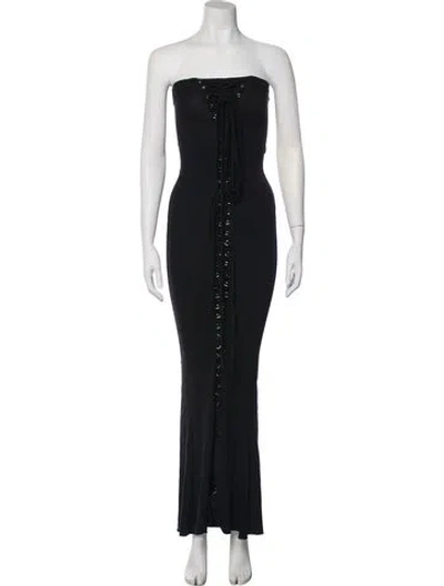 Pre-owned I.am.gia Bamboo Long Dress In Black
