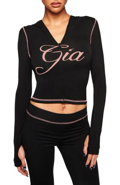 I.am.gia Blare Crop Hoodie In Black