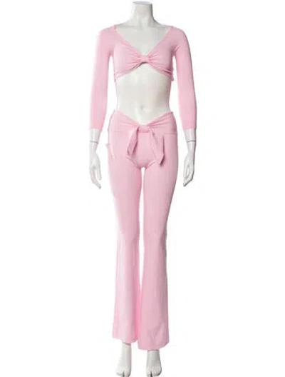 Pre-owned I.am.gia Bow Accents Pant Set In Pink