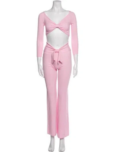 Pre-owned I.am.gia Bow Accents Pant Set W/ Tags In Pink
