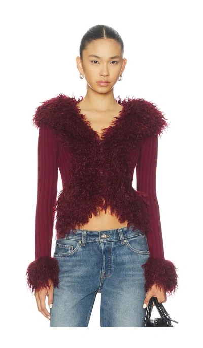 I.am.gia Cressida Faux Fur Jacket In Red