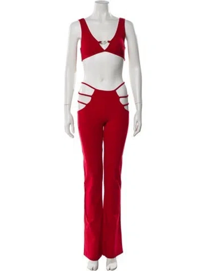 Pre-owned I.am.gia Cutout Accent Pant Set In Red