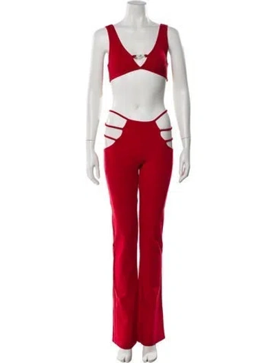 Pre-owned I.am.gia Cutout Accent Pant Set In Red
