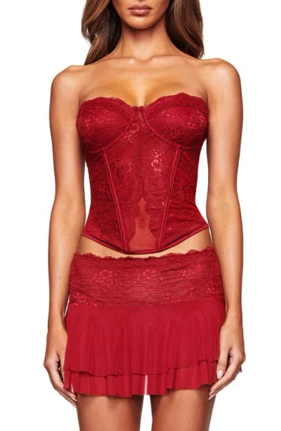 I.am.gia Demi Lace Corset Top In Red