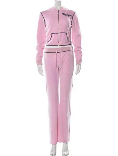 Pre-owned I.am.gia Embroidered Accent Pant Set In Pink