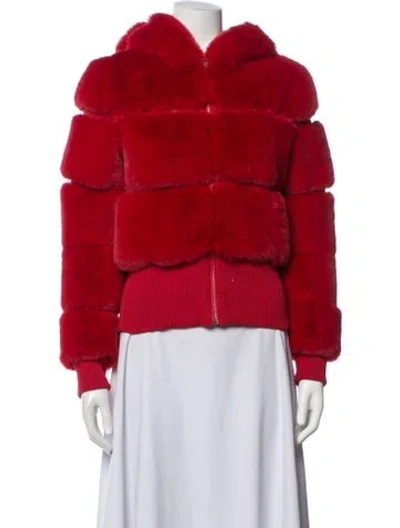 Pre-owned I.am.gia Faux Fur Jacket In Red
