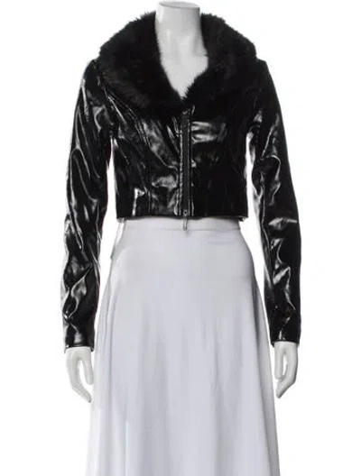 Pre-owned I.am.gia Faux Leather Biker Jacket In Black