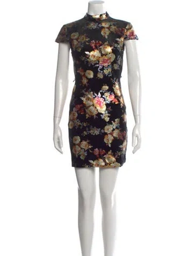 Pre-owned I.am.gia Floral Print Mini Dress In Black