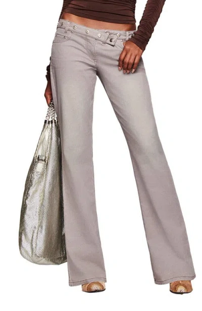 I.am.gia Greer Low Rise Flare Leg Pants In Gray