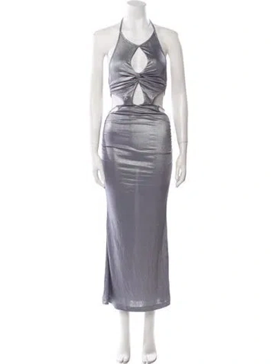 Pre-owned I.am.gia Halterneck Long Dress In Gray