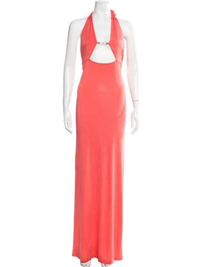 Pre-owned I.am.gia Halterneck Long Dress In Orange
