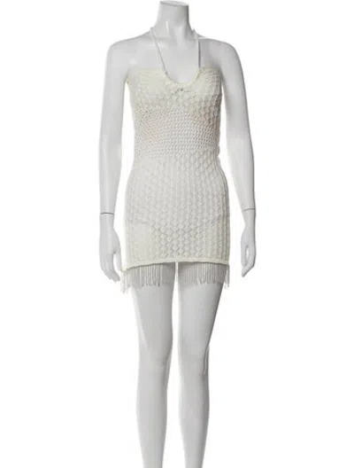 Pre-owned I.am.gia Halterneck Mini Dress In Neutrals
