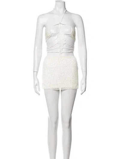 Pre-owned I.am.gia Halterneck Mini Dress W/ Tags In White