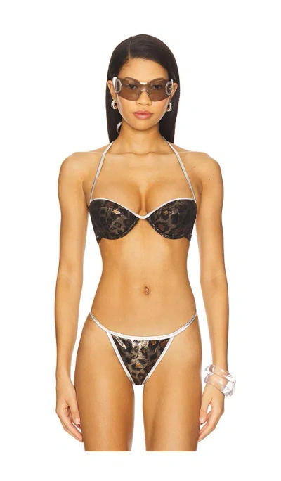 I.am.gia Honey Bikini Top In Animal Print
