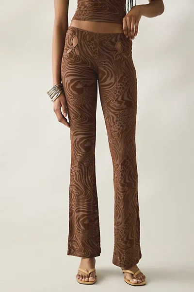 I.am.gia Amina Cutout Low Rise Flare Pants In Multi