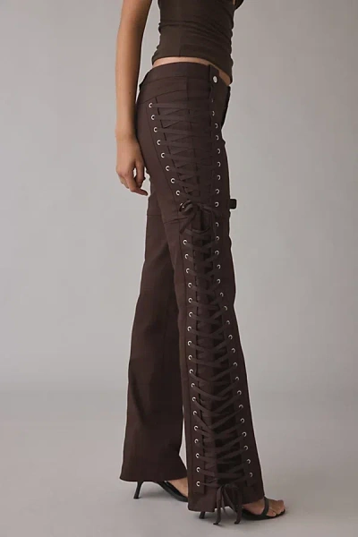 I.am.gia I. Am. Gia Holly Lace-up Flare Pant In Brown, Women's At Urban Outfitters