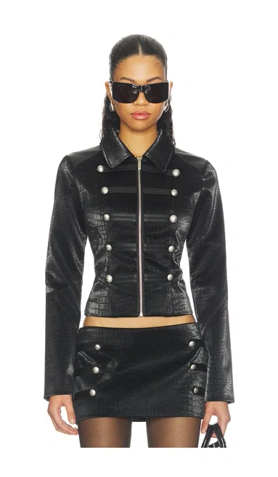 I.am.gia Idalia Jacket In Black Croc