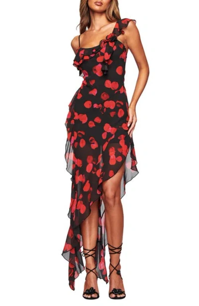I.am.gia Julietta Floral Ruffle Maxi Dress In Black