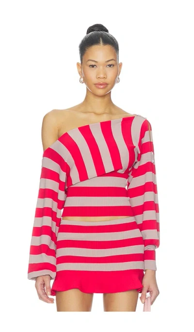 I.am.gia Juniper Sweater In Red & Mushroom