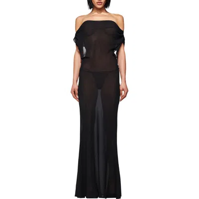 I.am.gia Kahlo Off-the-shoulder Cocktail Dress In Black