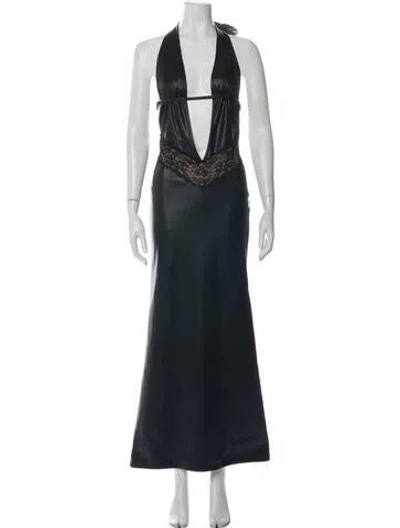 Pre-owned I.am.gia Lace Pattern Long Dress In Black