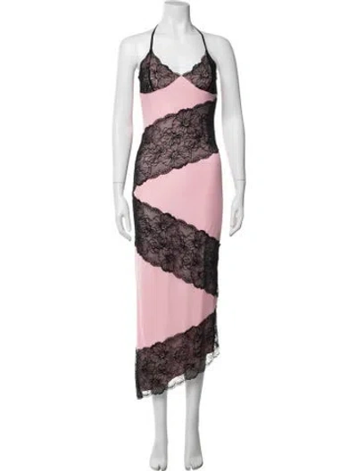 Pre-owned I.am.gia Lace Pattern Midi Length Dress In Pink