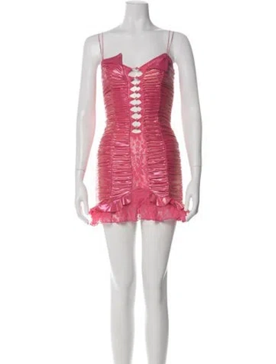 Pre-owned I.am.gia Lace Pattern Mini Dress In Pink