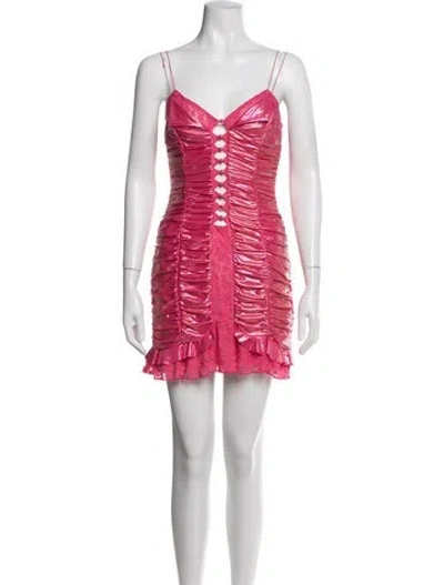Pre-owned I.am.gia Lace Pattern Mini Dress In Pink
