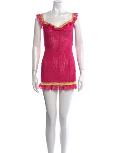 Pre-owned I.am.gia Lace Pattern Mini Dress W/ Tags In Red