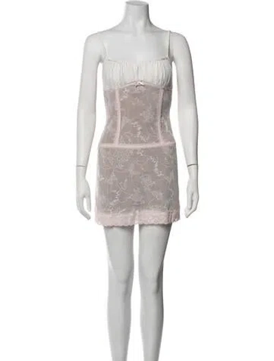 Pre-owned I.am.gia Lace Pattern Mini Dress In White