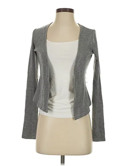 Pre-owned I.am.gia Long Sleeve Top Gray Plunge Neckline Tops