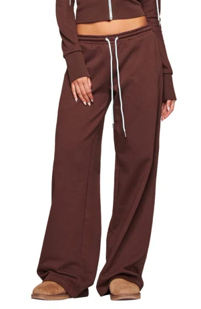 I.am.gia Low Rise Wide Leg Sweatpants In Brown