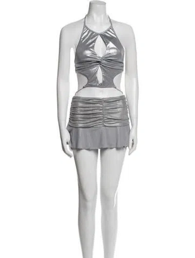 Pre-owned I.am.gia Mesh Accents Skirt Set In Black