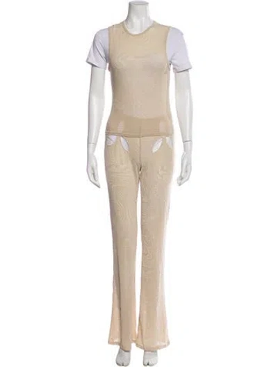 Pre-owned I.am.gia Nylon Cutout Accent Pant Set In Neutral