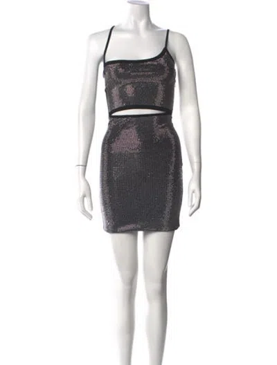 Pre-owned I.am.gia Patterned Mini Dress In Black