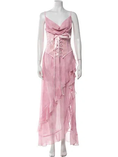 Pre-owned I.am.gia Printed Long Dress In Pink