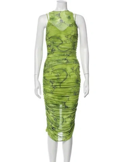 Pre-owned I.am.gia Printed Midi Length Dress In Green