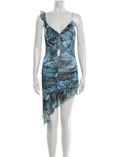 Pre-owned I.am.gia Printed Mini Dress In Blue